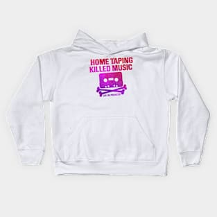 home taping killed music (purplish) Kids Hoodie